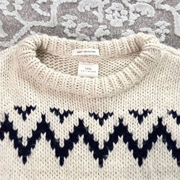 Zara Fancy Collection Wool Blend Tassel Sweater - Picture 5 of 11